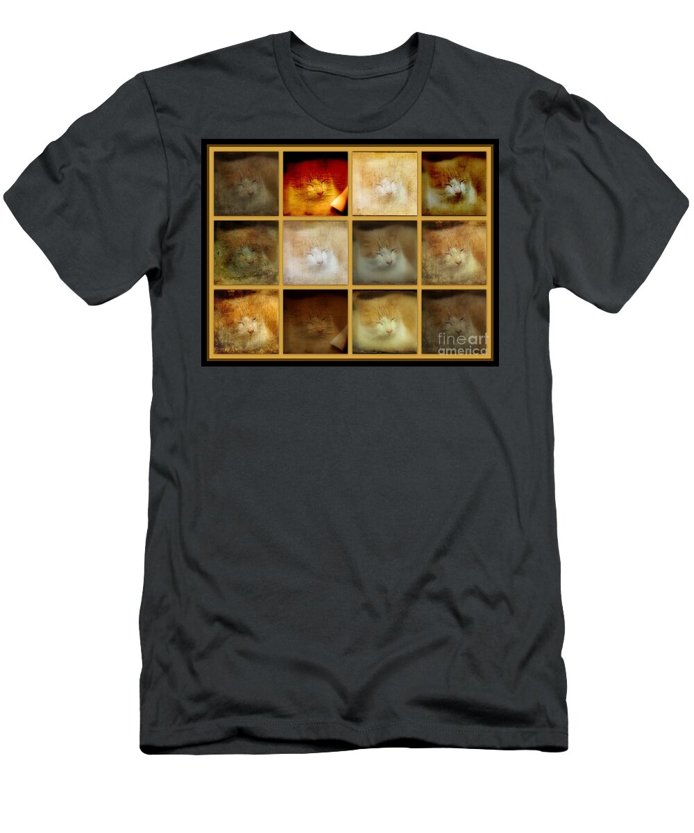 Cat T-Shirt featuring the photograph An Ott's Cat Living A Greenhouse Cat's Life by Carol Senske
