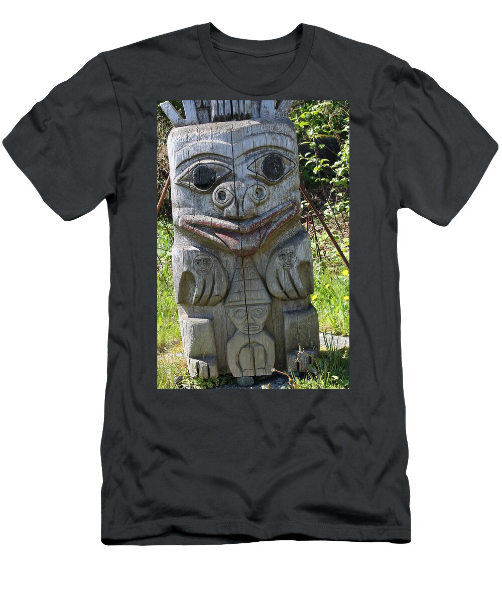 Ancient T-Shirt featuring the photograph Ancient Haida Totem by Nancy Sefton