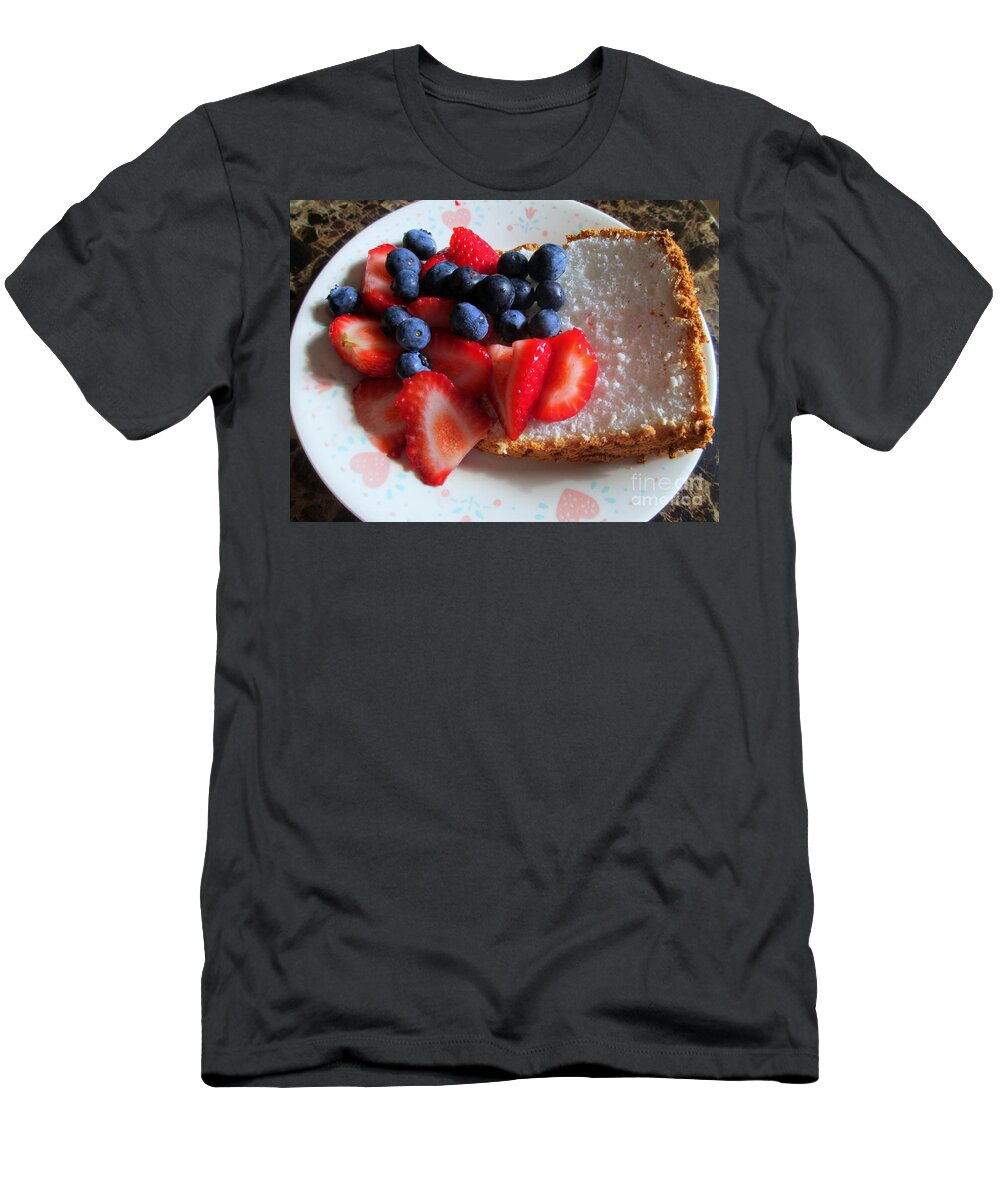 Angle Food T-Shirt featuring the photograph Angel Food And The Berries by Kay Novy