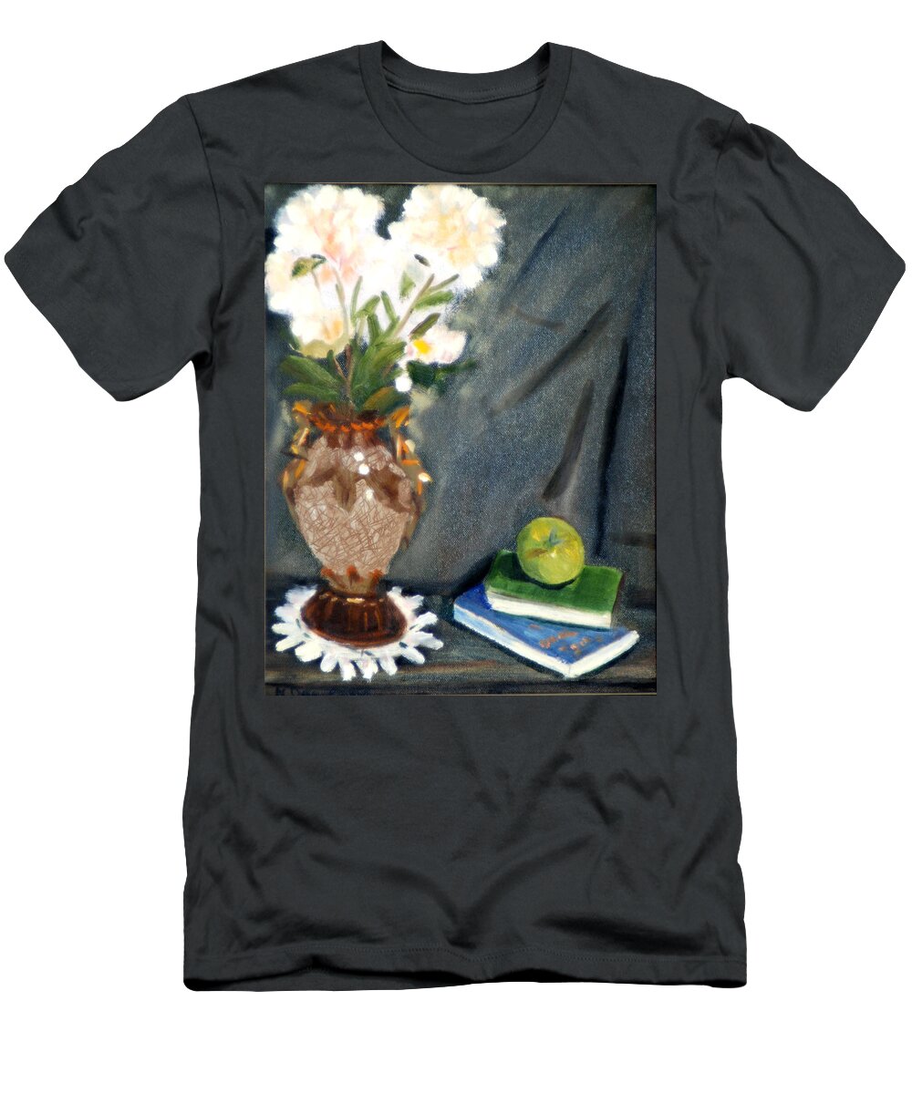 Vase T-Shirt featuring the painting Antique Vase and Flower by Michael Daniels
