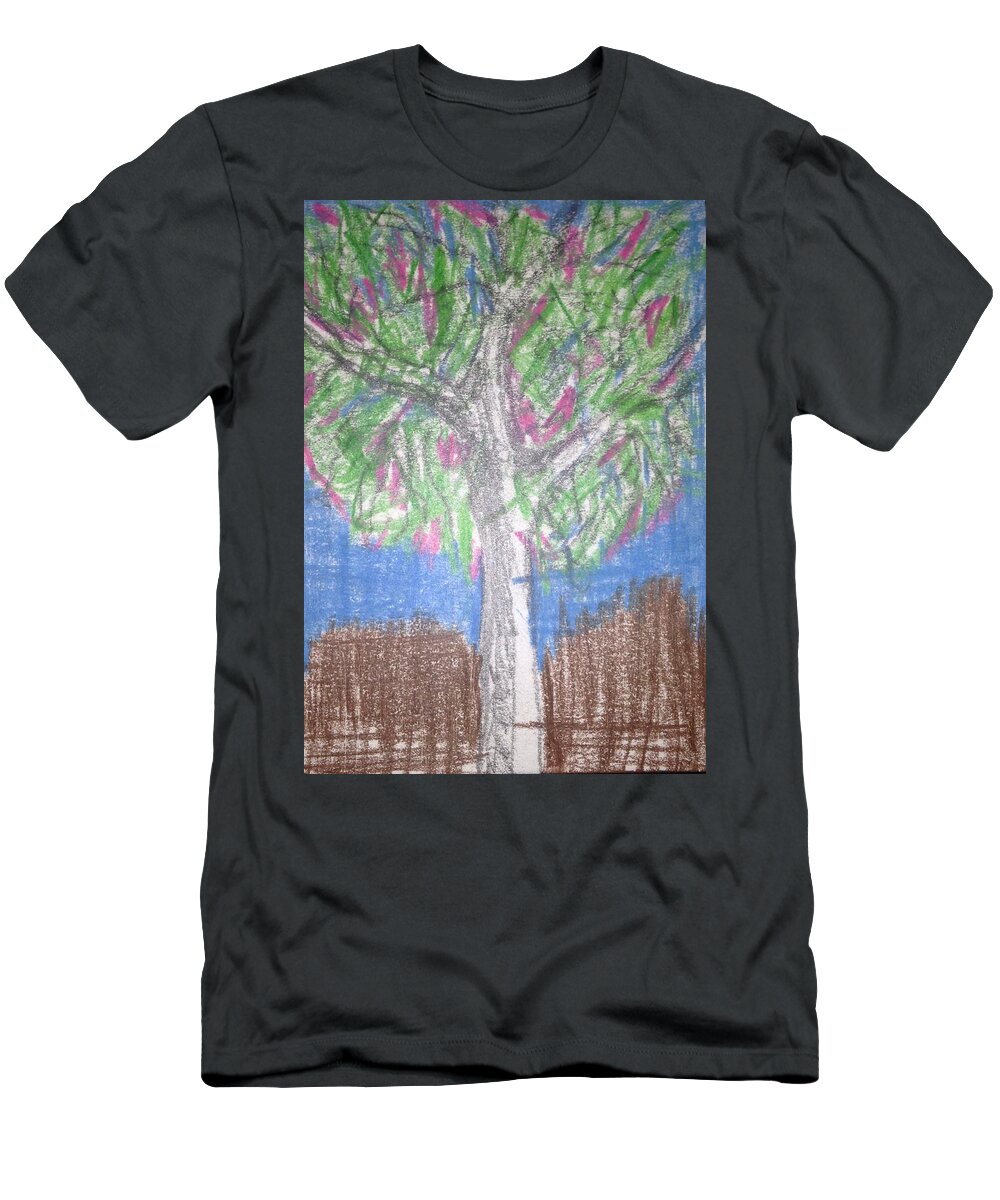 Tree T-Shirt featuring the drawing Apple Tree by Erika Jean Chamberlin