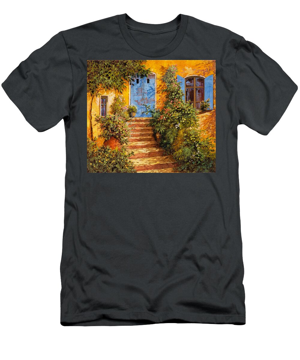 Orange T-Shirt featuring the painting Arancio Caldo by Guido Borelli