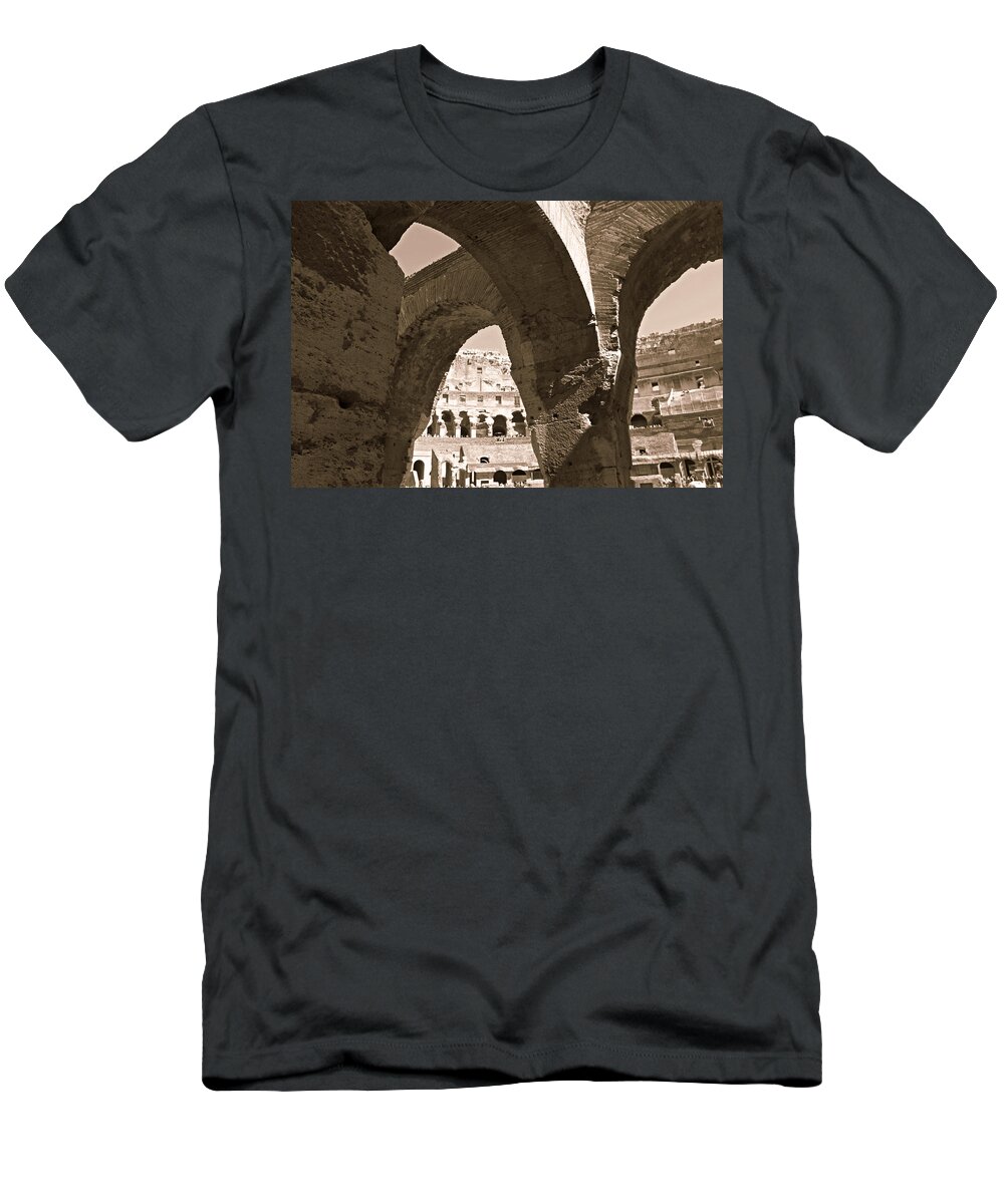 Colosseum T-Shirt featuring the photograph Arches in the Colosseum by Steve Natale