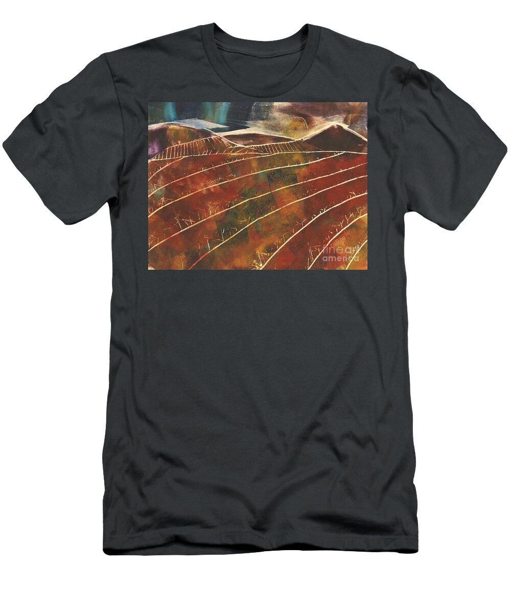 Landscape T-Shirt featuring the painting Arizona Sunset 2 by Sherry Harradence