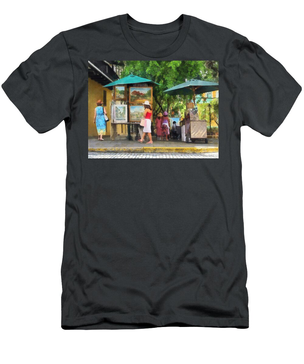 Art T-Shirt featuring the photograph Art Show in San Juan by Susan Savad
