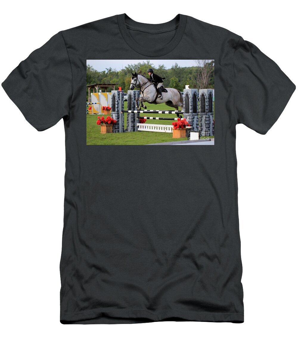 Horse T-Shirt featuring the photograph At-s-jumper85 by Janice Byer