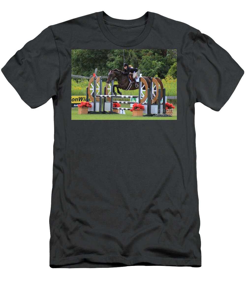 Horse T-Shirt featuring the photograph At-su-jumper100 by Janice Byer