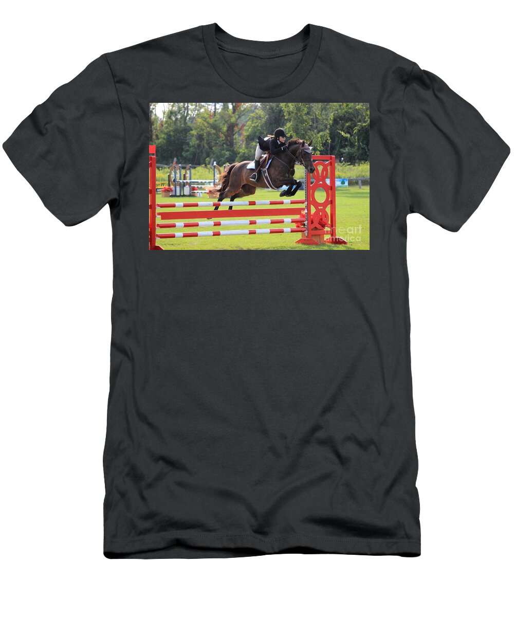 Horse T-Shirt featuring the photograph At-su-jumper57 by Janice Byer