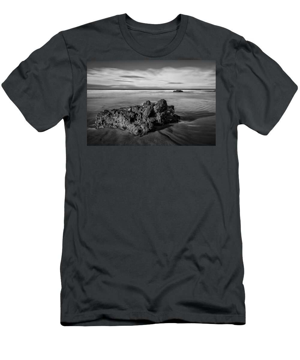 Atlantic T-Shirt featuring the photograph Downhill - Atlantic Rocks by Nigel R Bell