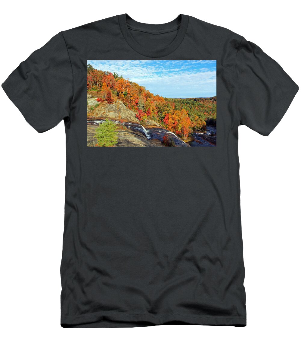 Waterfalls T-Shirt featuring the photograph Autumn at Lake Toxaway Falls by Jennifer Robin