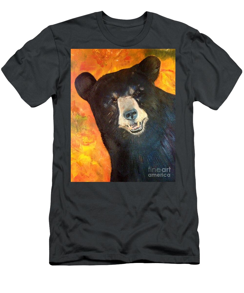 Autumn Bear T-Shirt featuring the painting Autumn Bear by Jan Dappen