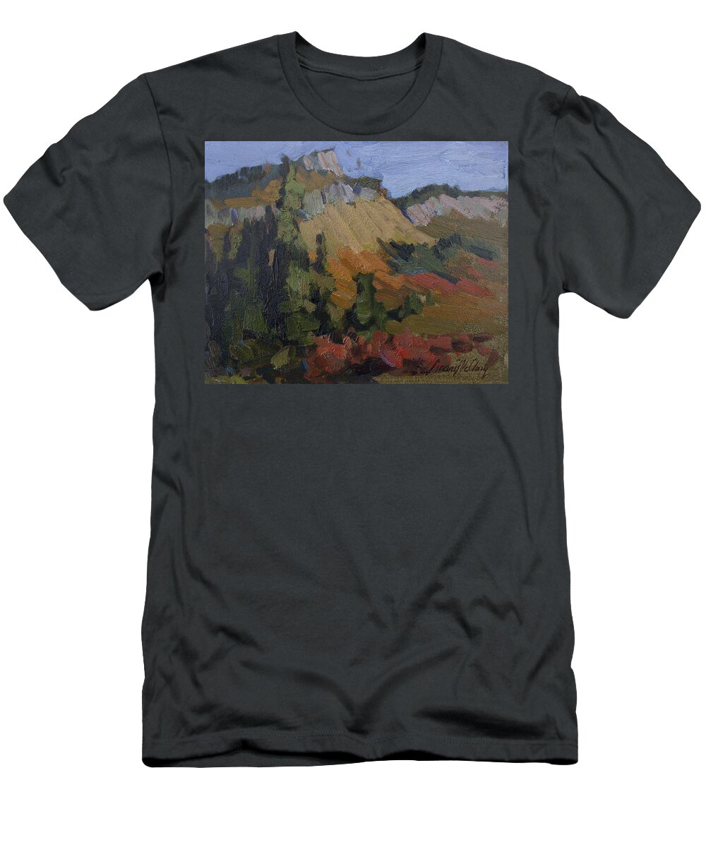 Autumn T-Shirt featuring the painting Autumn in the Mountains by Diane McClary