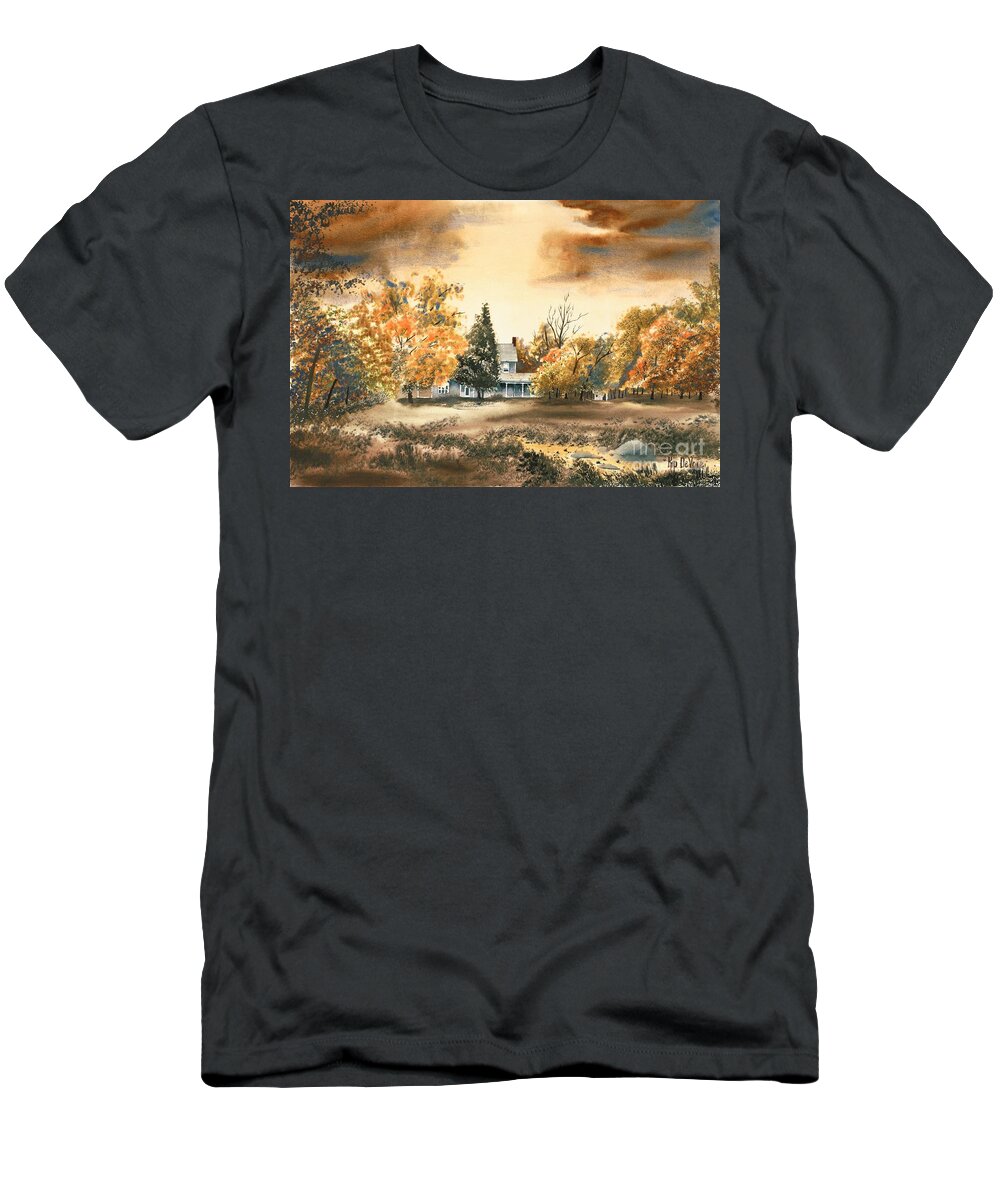 Autumn Sky No W103 T-Shirt featuring the painting Autumn Sky No W103 by Kip DeVore