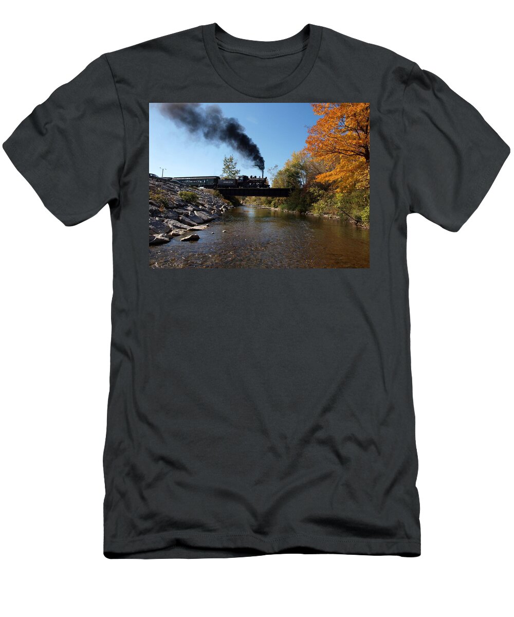 Steam Locomotive T-Shirt featuring the photograph Autumn Steam by Joshua House