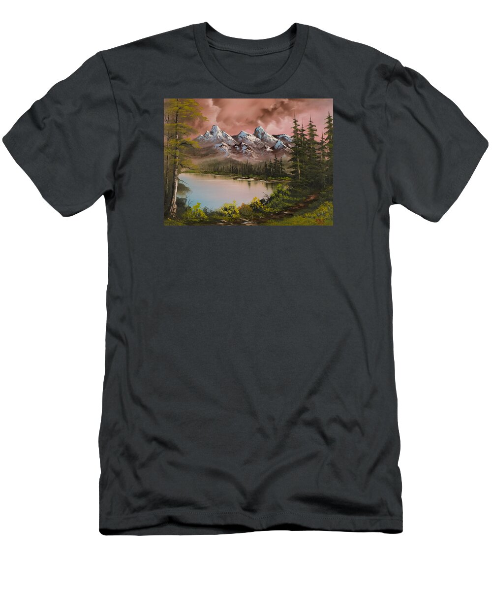 Landscape T-Shirt featuring the painting Autumn Storm by Chris Steele