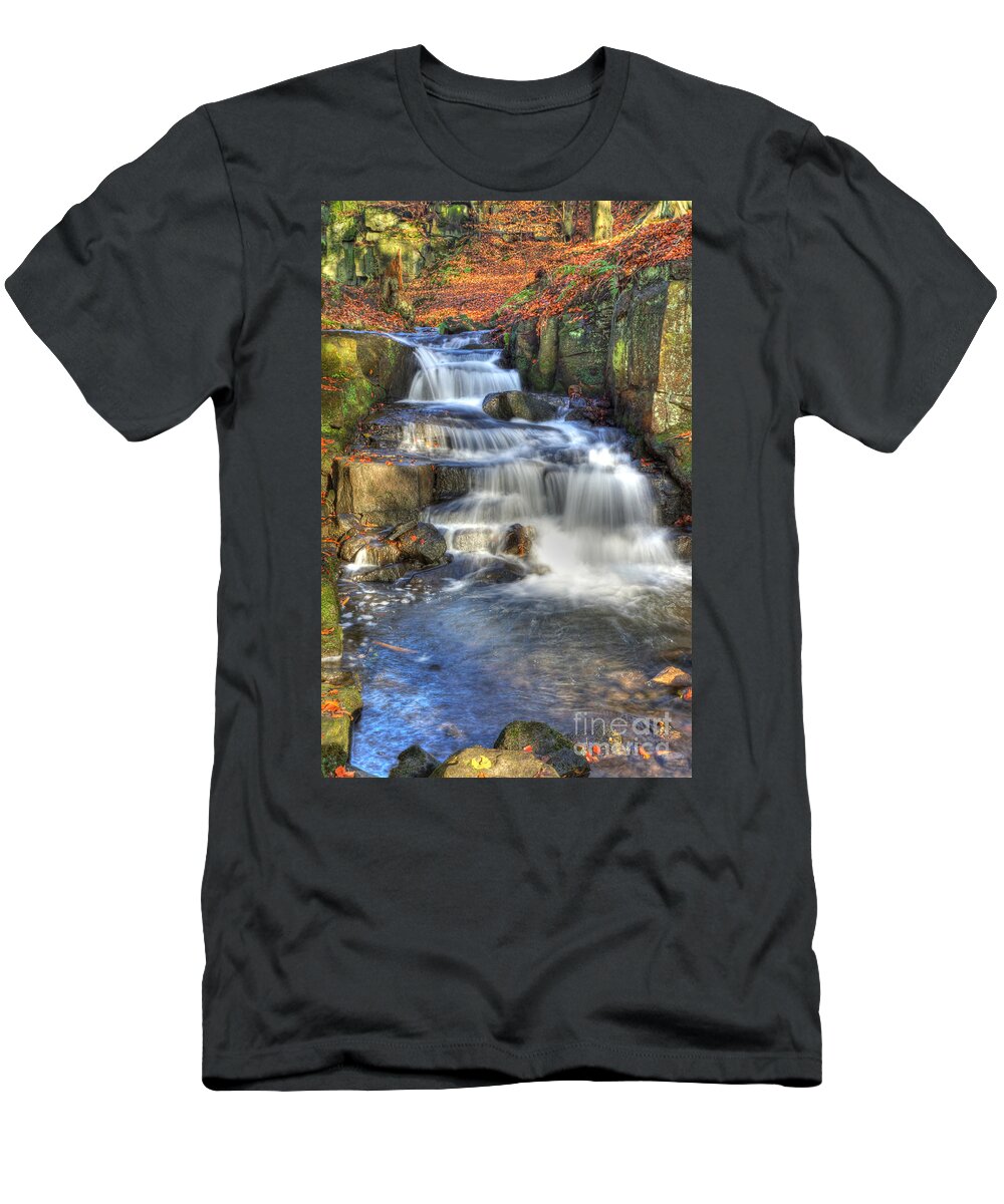 Autumn T-Shirt featuring the photograph Autumn Stream by David Birchall