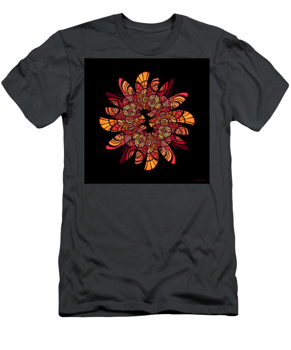 Abstract T-Shirt featuring the digital art Autumn Wreath by Judi Suni Hall