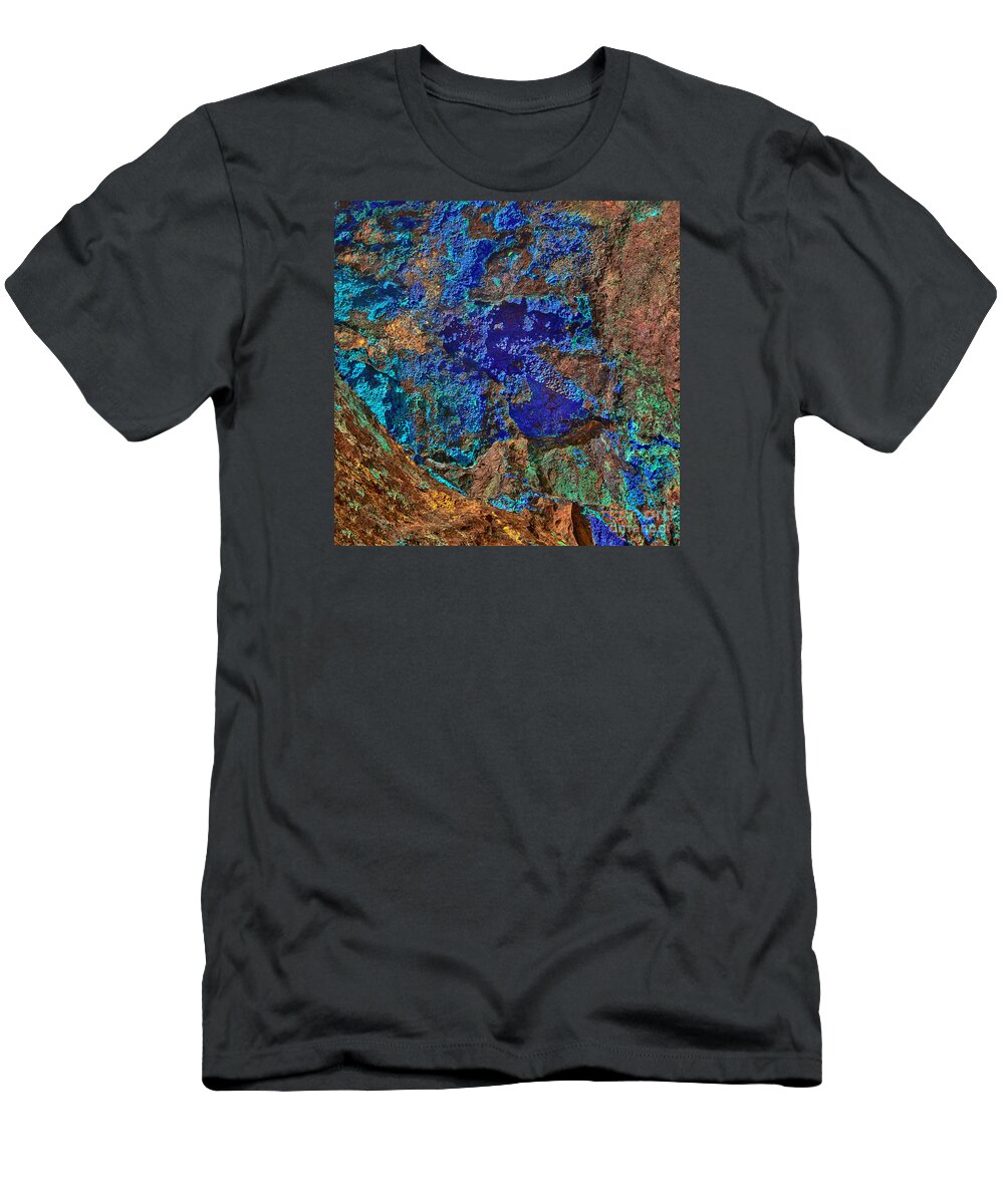 Arizona T-Shirt featuring the photograph Azurite a Natural Abstracts In Nature by Bob and Nadine Johnston