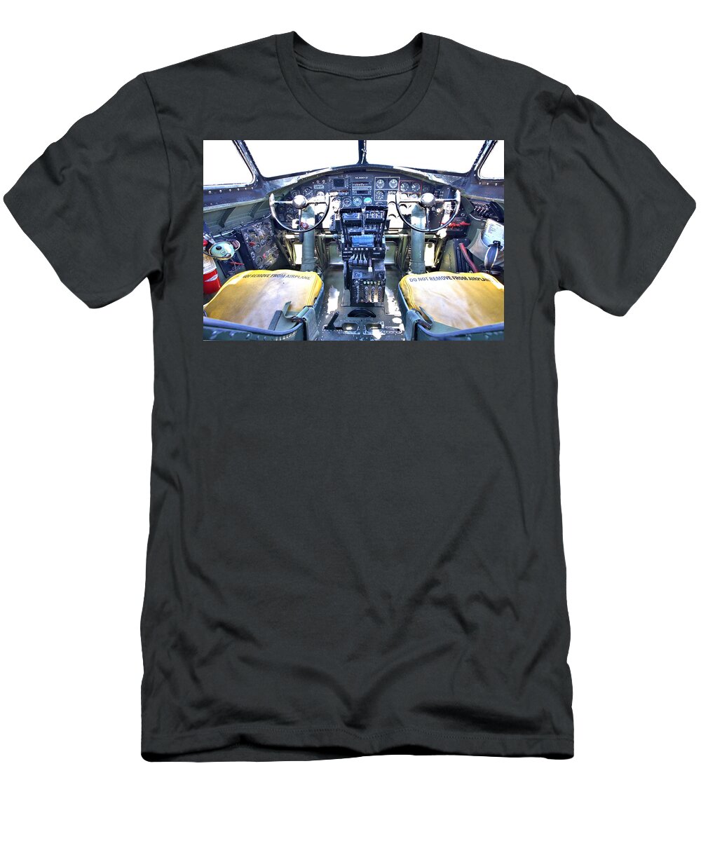 9282 T-Shirt featuring the photograph B-17 Front Office by Gordon Elwell