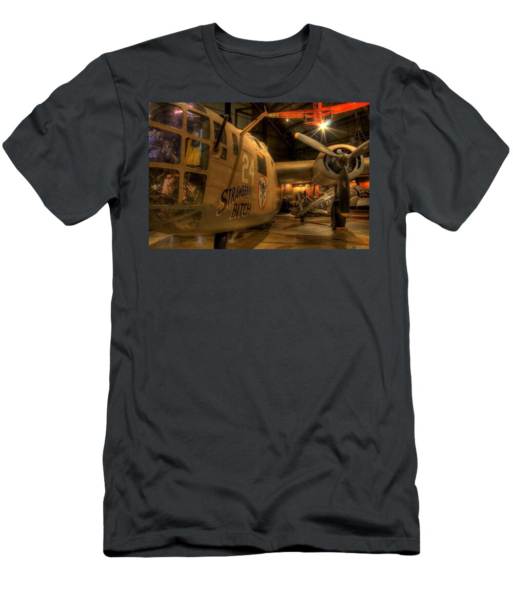 Us Air Force T-Shirt featuring the photograph B-24 Strawberry Bitch by David Dufresne
