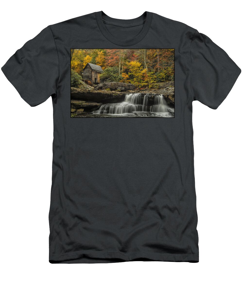Grist Mill T-Shirt featuring the photograph Babock Fall Foliage by Erika Fawcett