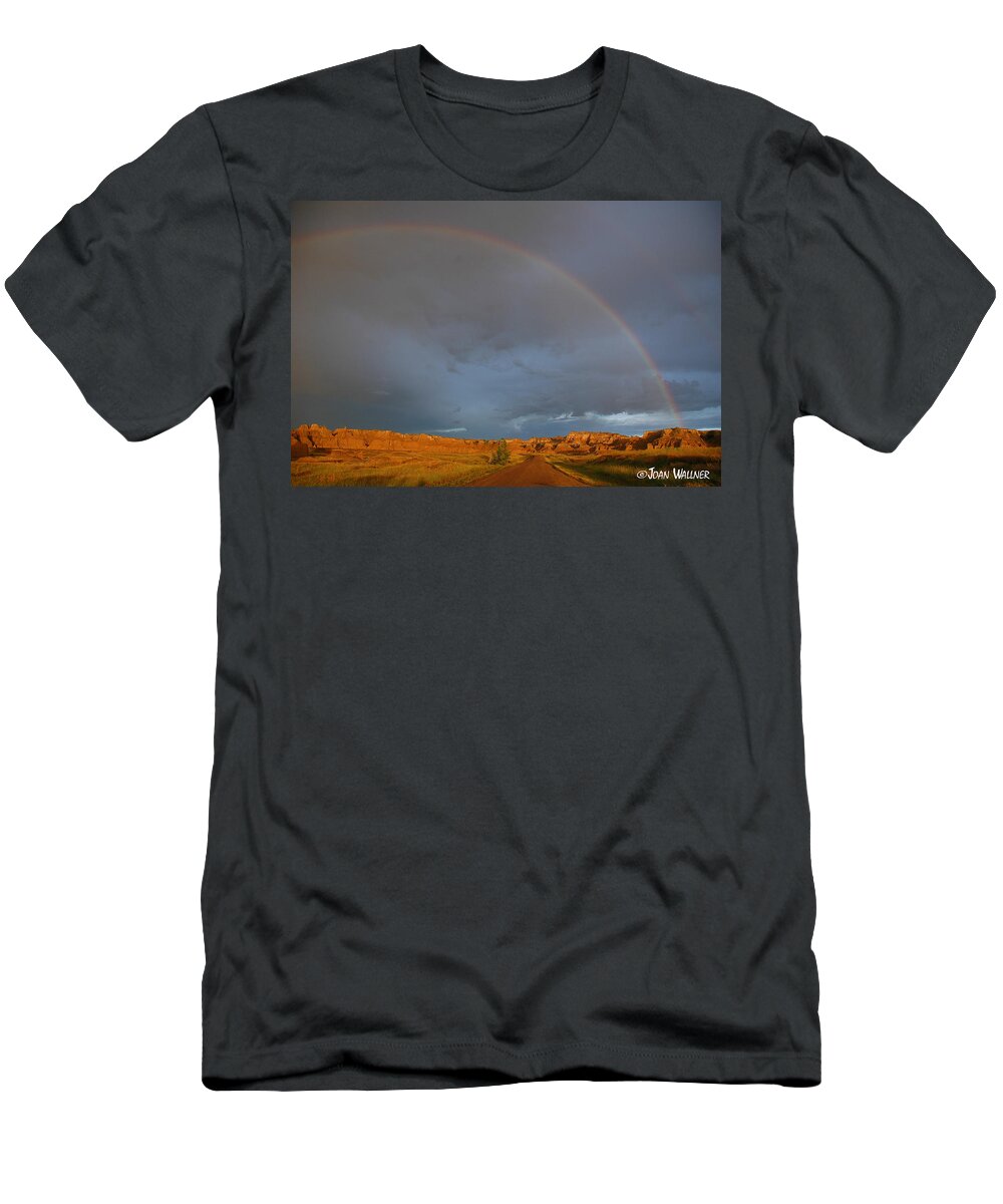 Badlands National Park T-Shirt featuring the photograph Badlands Rainbow by Joan Wallner