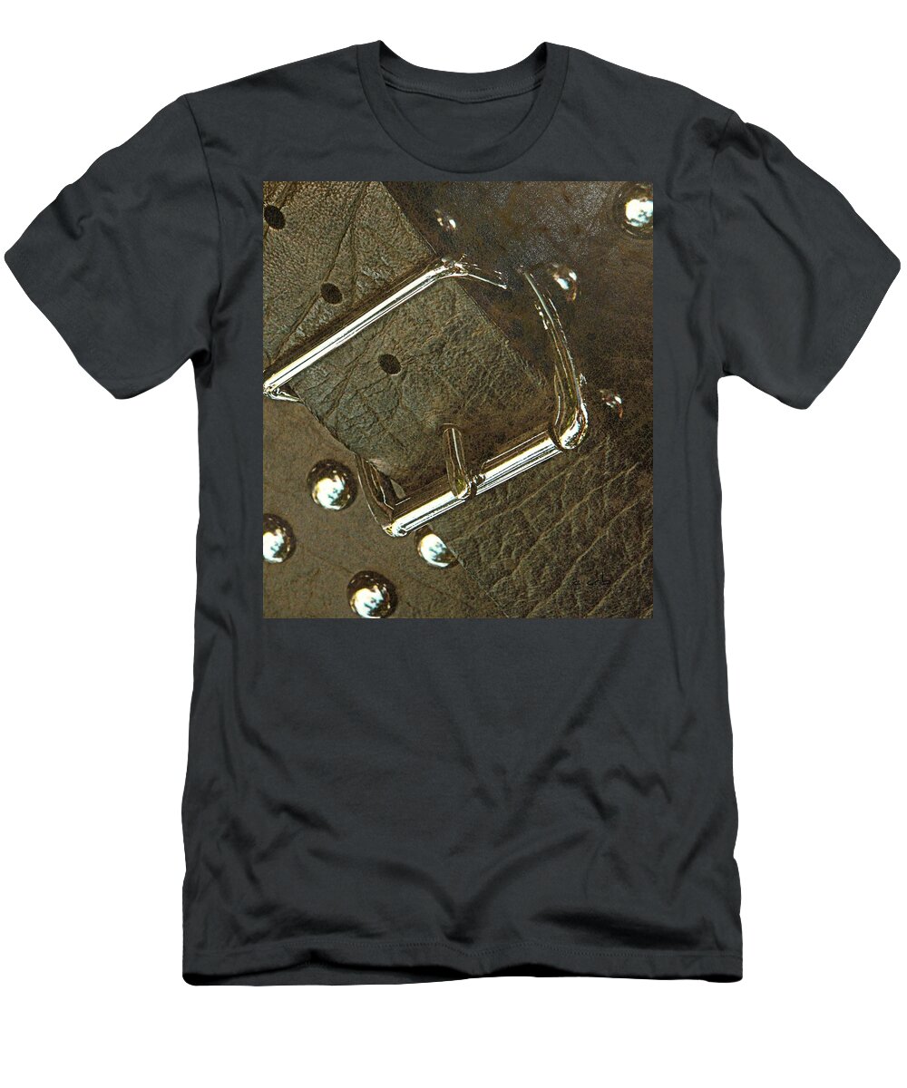 Leather T-Shirt featuring the photograph Bag and Buckle by Chris Berry