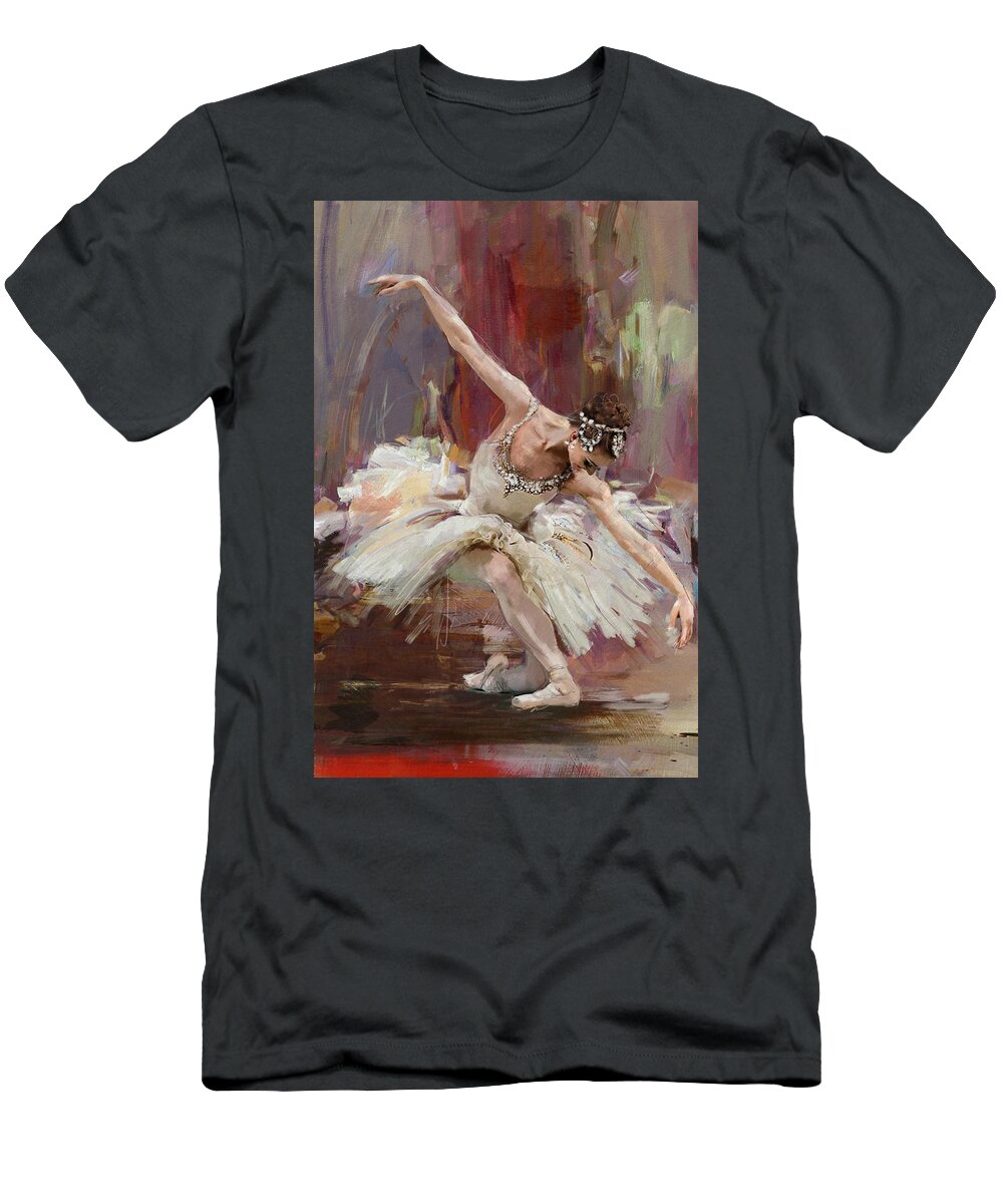 Catf T-Shirt featuring the painting Ballerina 36 by Mahnoor Shah