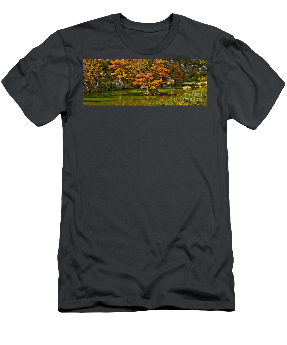 Bandera Falls T-Shirt featuring the photograph Bandera Falls on Medina River by Michael Tidwell