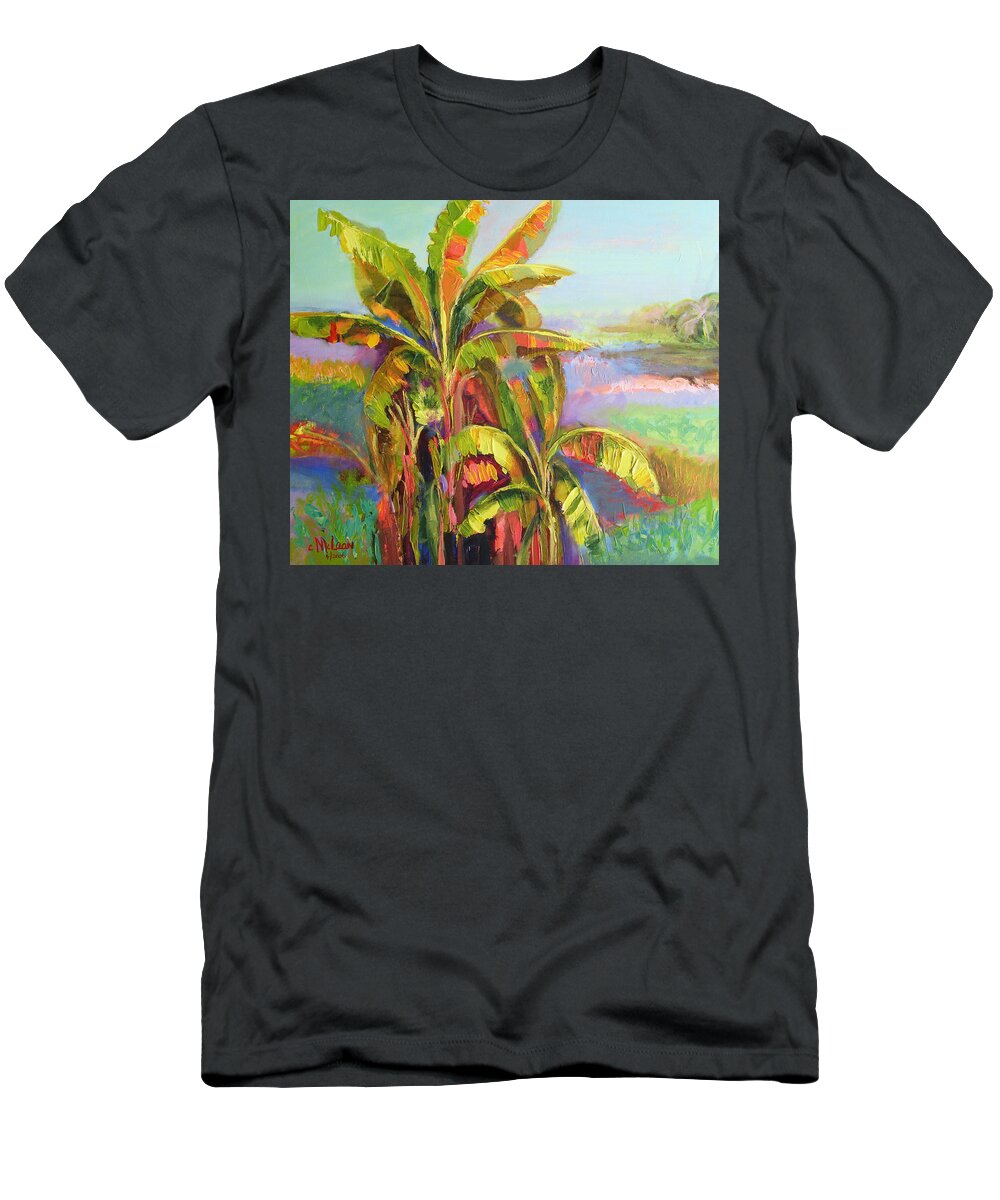 Abstract T-Shirt featuring the painting Bannana Tree by Cynthia McLean