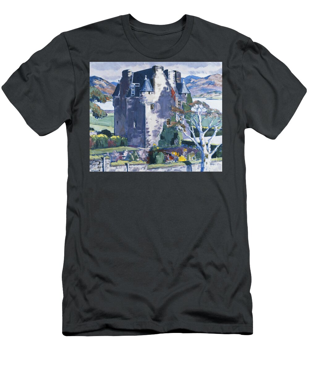 Castle T-Shirt featuring the painting Barcaldine Castle by Francis Campbell Boileau Cadell