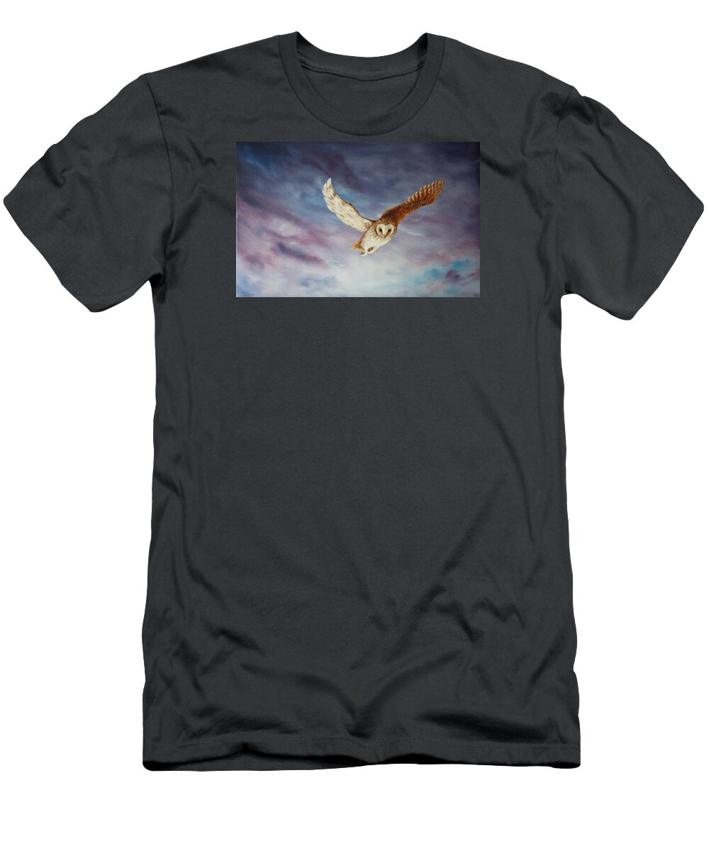 Barn Owl T-Shirt featuring the painting Barn Owl by Jean Walker