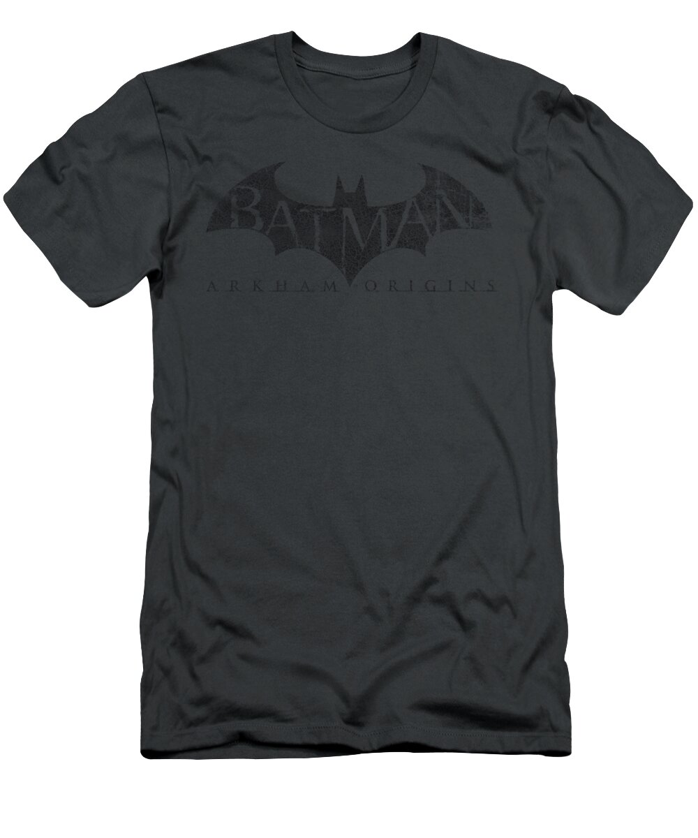 Batman T-Shirt featuring the digital art Batman Arkham Origins - Crackle Logo by Brand A