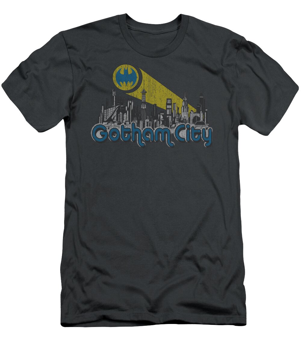 Batman T-Shirt featuring the digital art Batman - Gotham City Distressed by Brand A