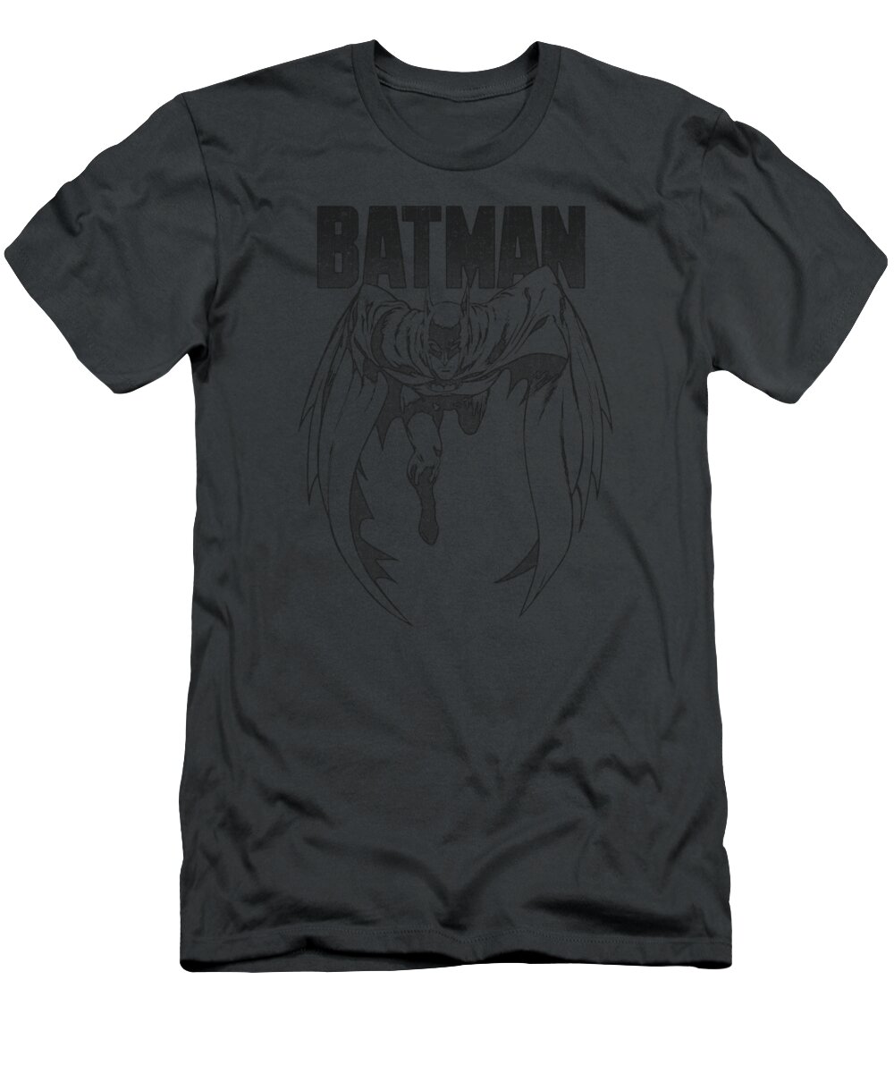 Batman T-Shirt featuring the digital art Batman - Grey Noise by Brand A