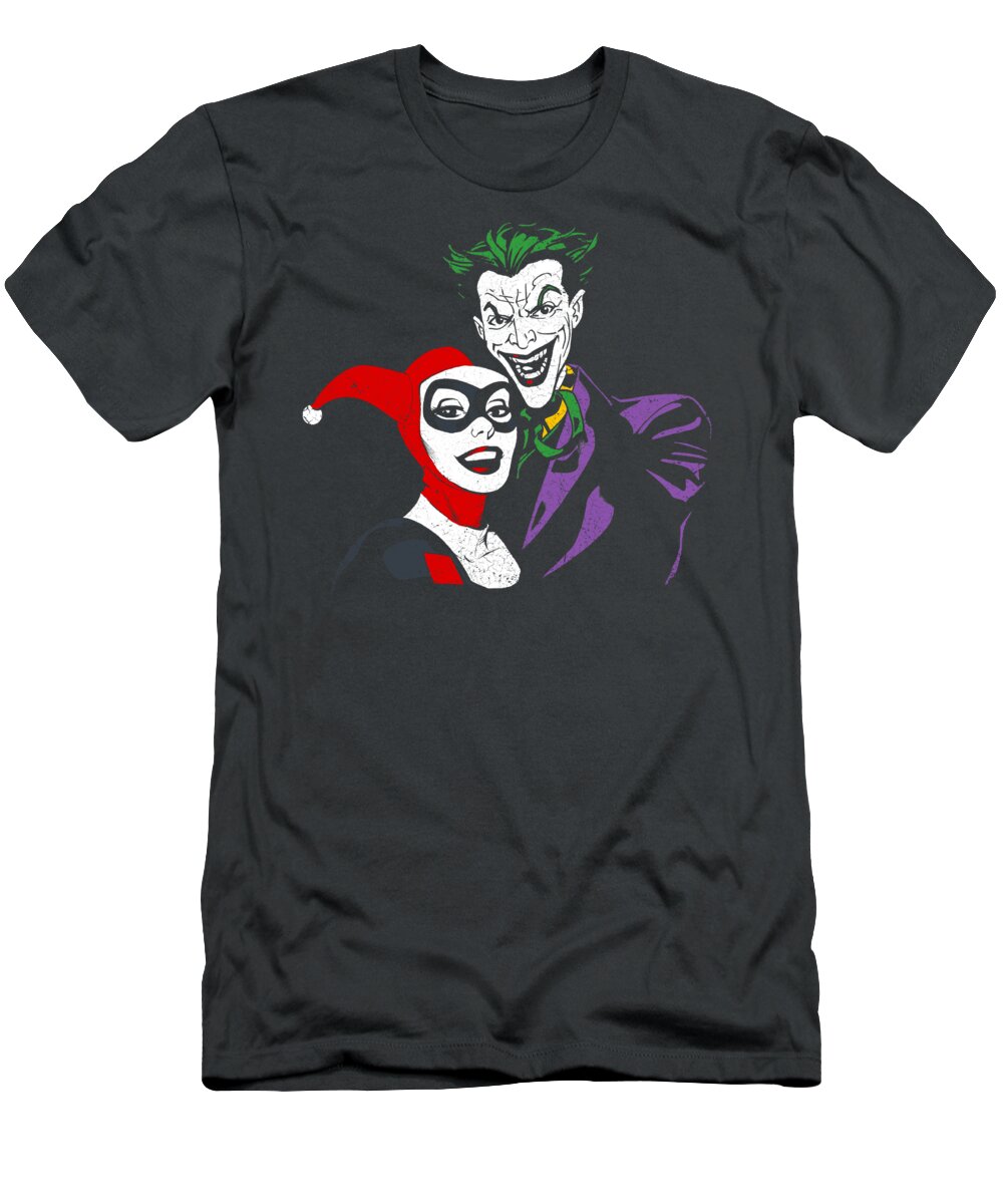  T-Shirt featuring the digital art Batman - Joker And Harley by Brand A