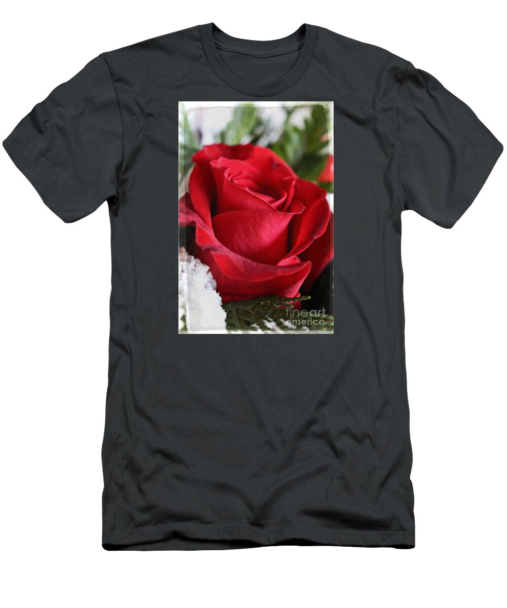 Red Rose T-Shirt featuring the photograph Be Inspired With Flowers and Art by Ella Kaye Dickey