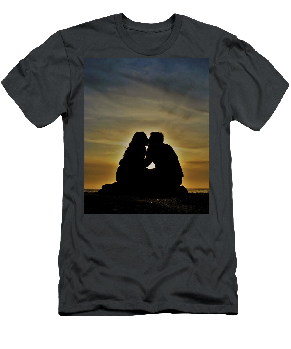 Love T-Shirt featuring the photograph Beach Lovers by Benjamin Yeager
