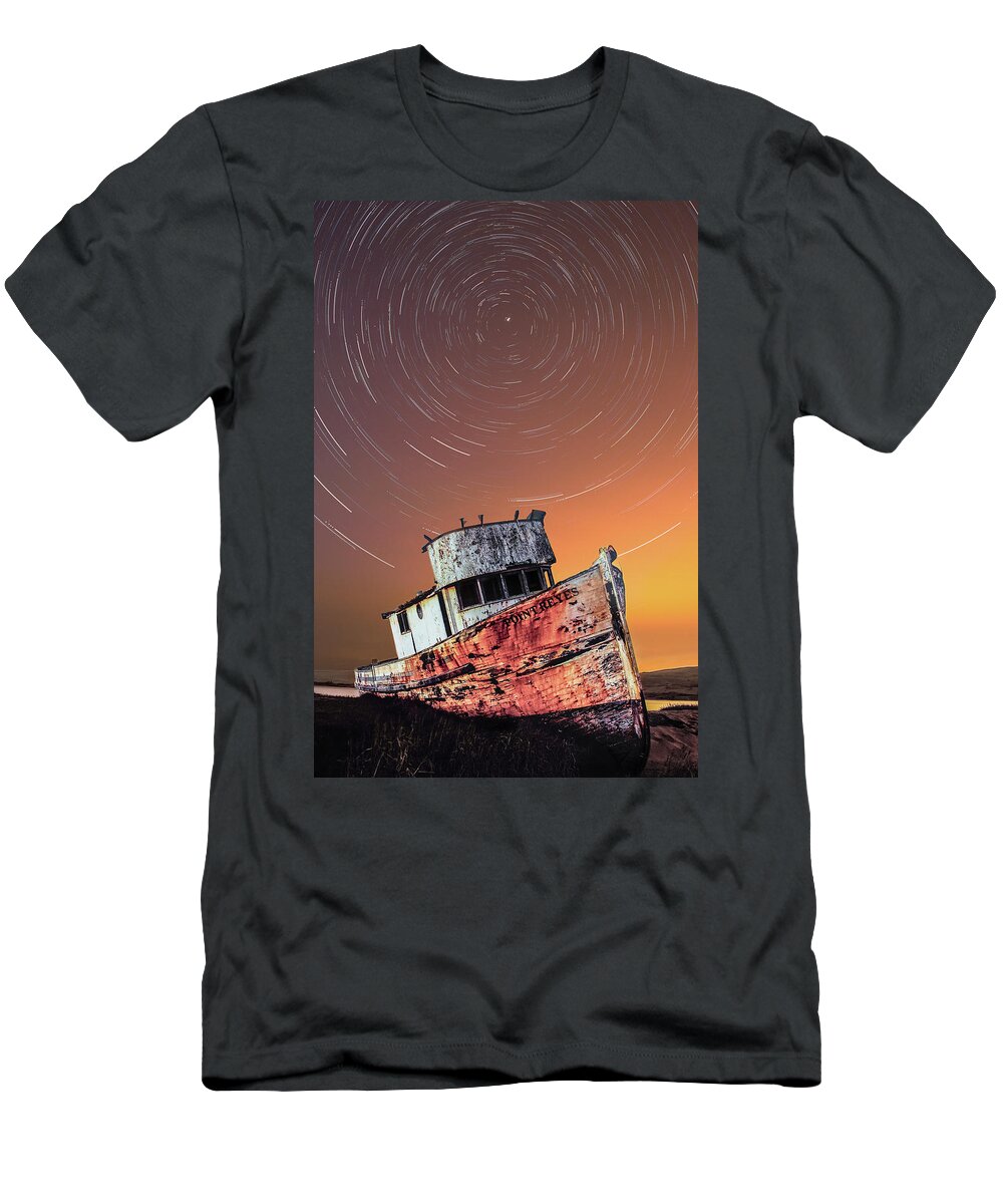 Astrophotography T-Shirt featuring the photograph Beached Star Trails by Don Hoekwater Photography