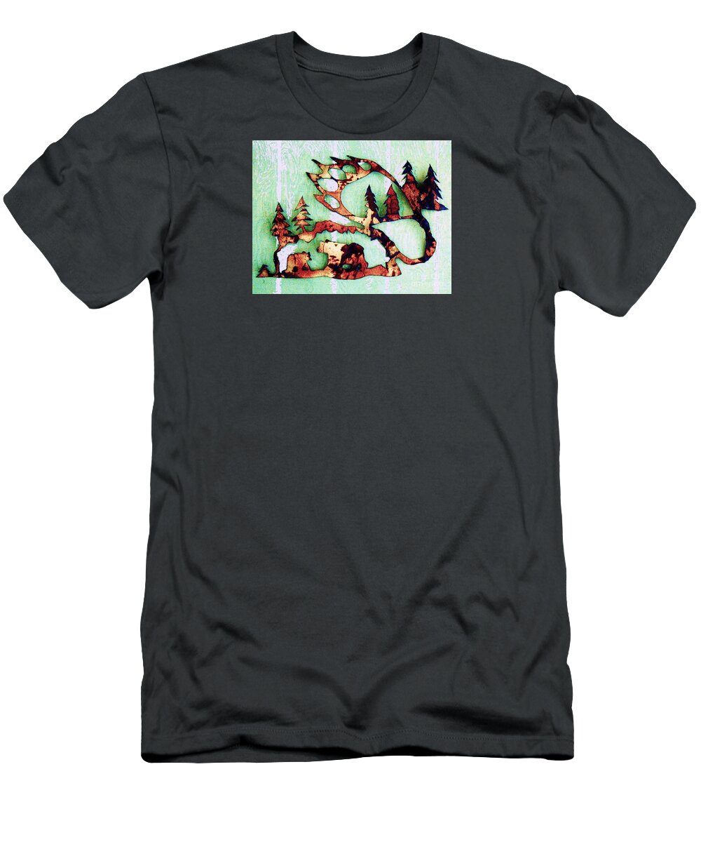 Bear Track T-Shirt featuring the photograph Bear Track 11 by Larry Campbell