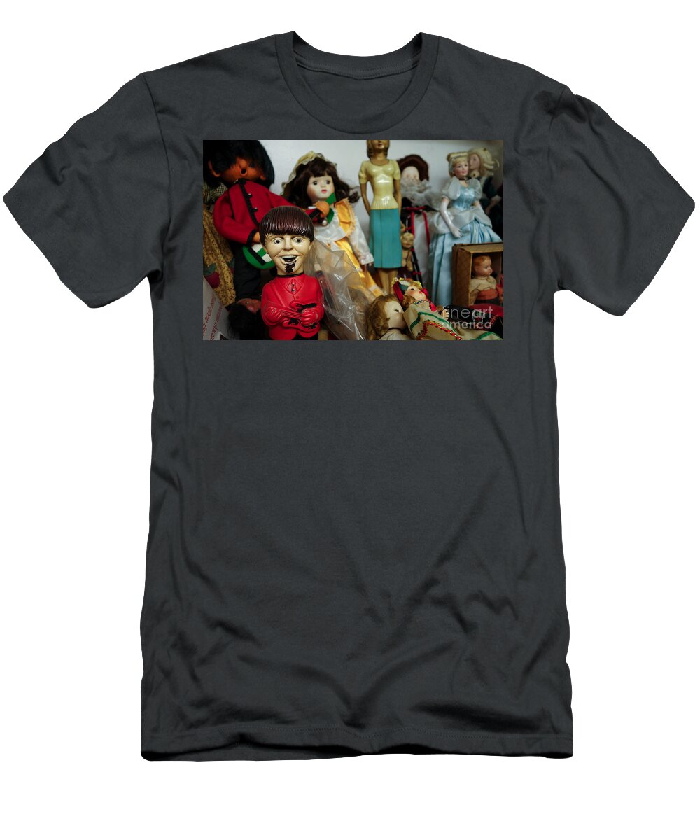 Antique T-Shirt featuring the photograph Beatles Doll in Antique Shop by Amy Cicconi