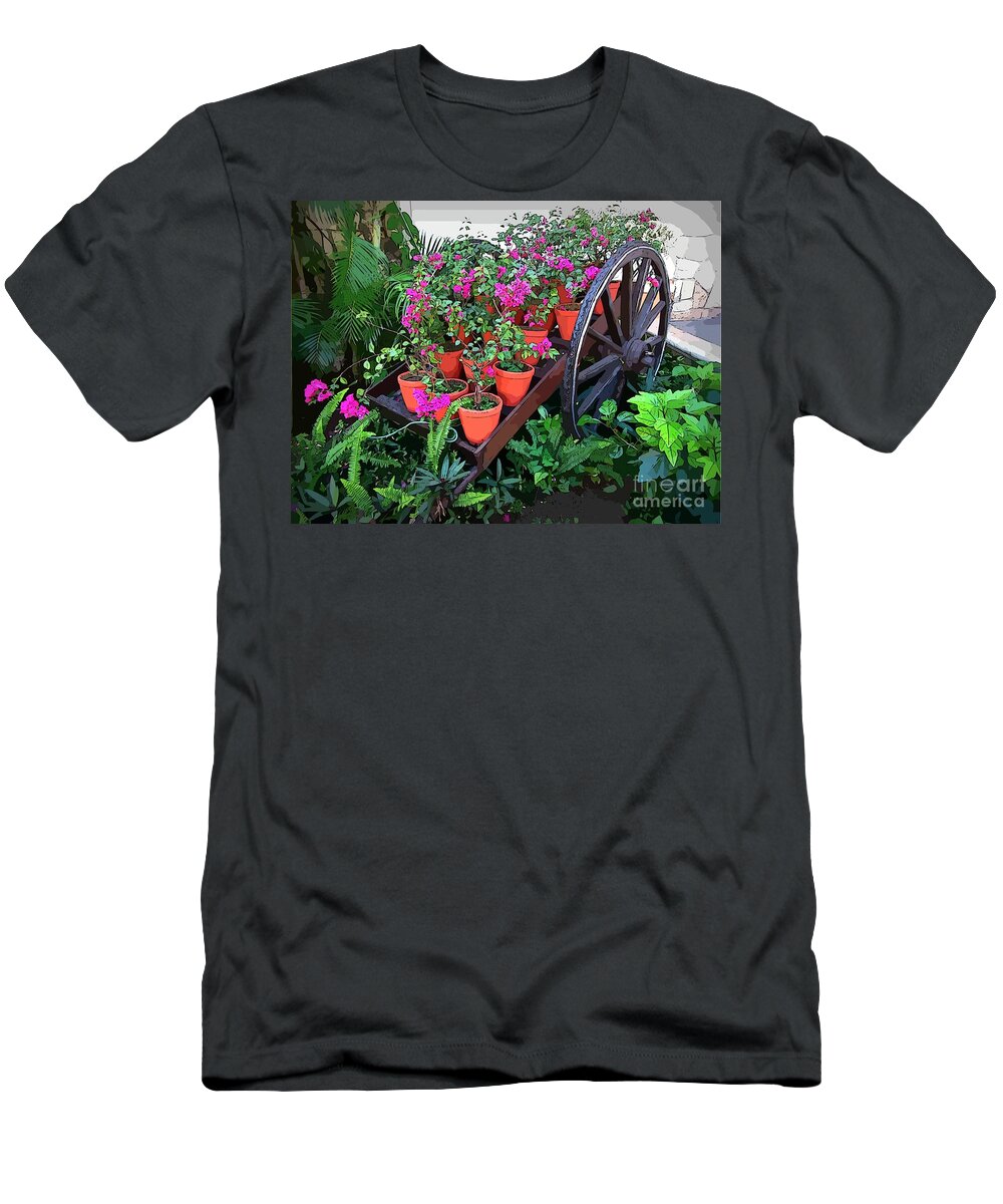Beautiful Flower Wagon T-Shirt featuring the photograph Beautiful Flower Wagon by John Malone