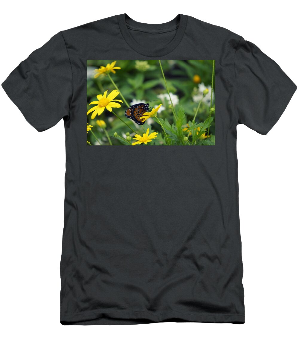 Butterfly On A Flower T-Shirt featuring the photograph Beauty of Spring by Laurie Perry