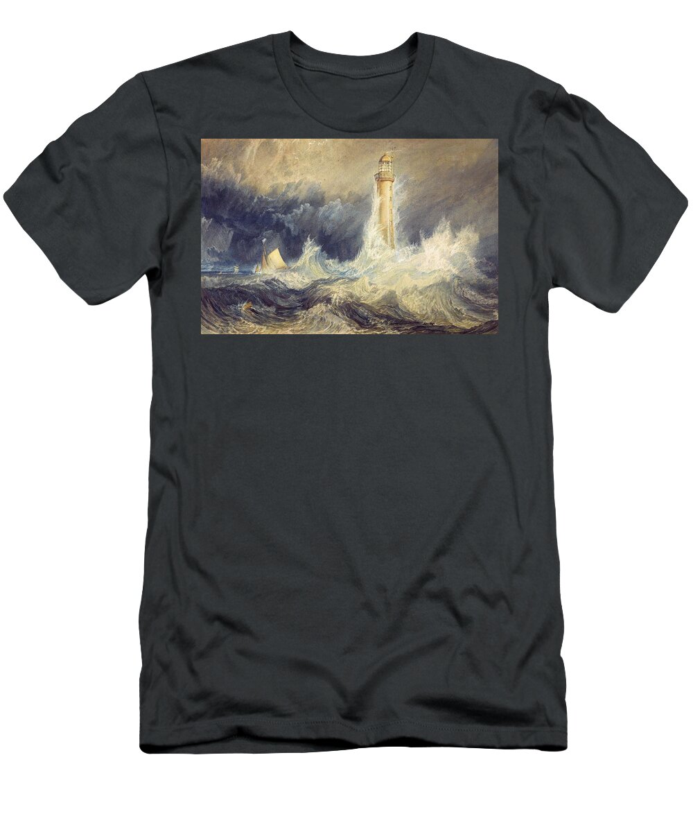 1819 T-Shirt featuring the painting Bell Rock Lighthouse by JMW Turner