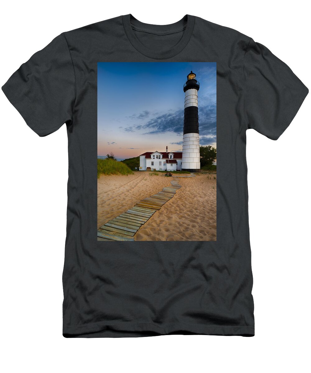 Dusk T-Shirt featuring the photograph Big Sable Point Lighthouse by Sebastian Musial