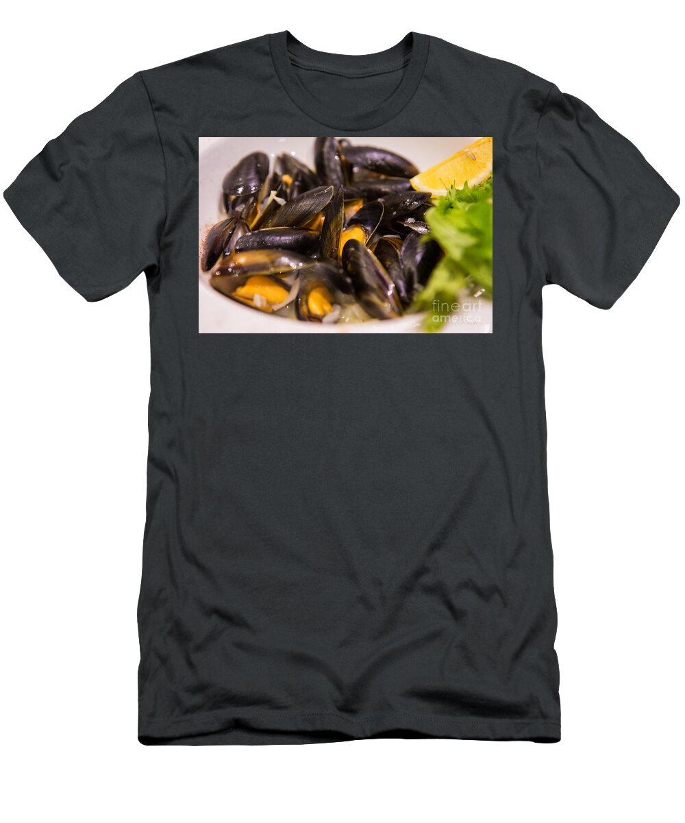Iris Holzer Richardson T-Shirt featuring the photograph Black Mussle by Iris Richardson
