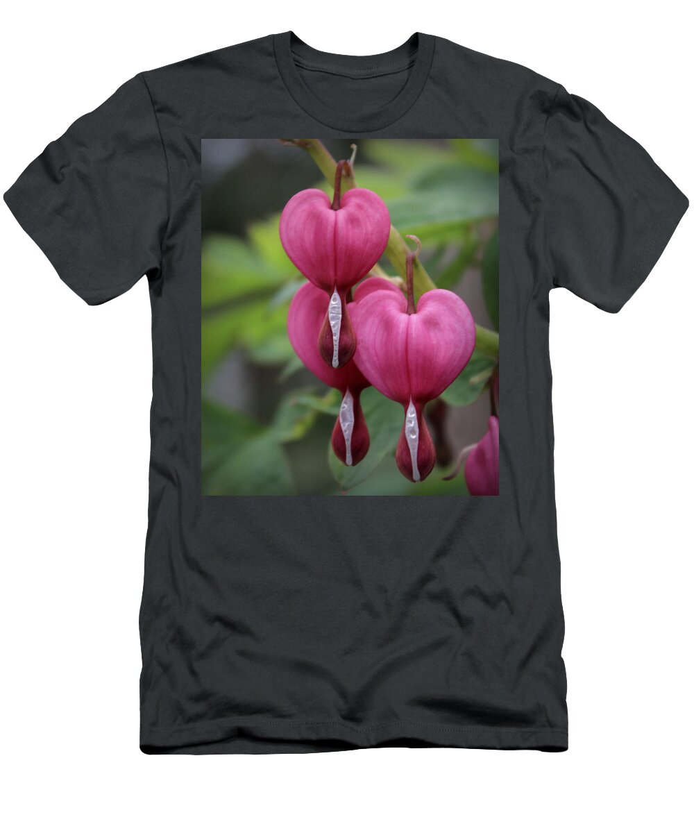 Skompski T-Shirt featuring the photograph Bleeding Hearts by Joseph Skompski