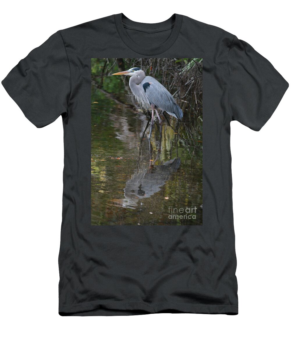 Blue Heron T-Shirt featuring the photograph Blue 1212 by Deborah Benoit