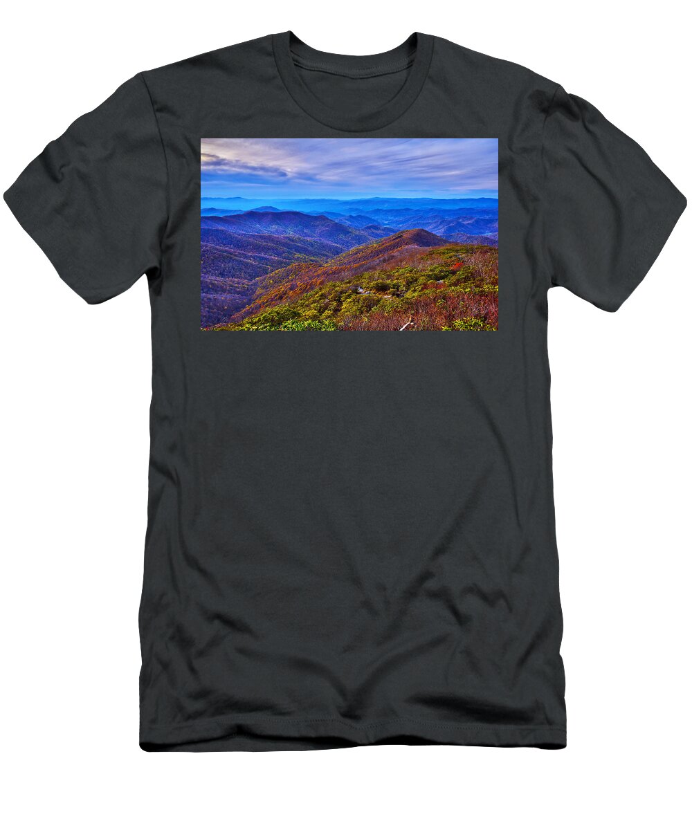  America T-Shirt featuring the photograph Blue Ridge Parkway by Alex Grichenko