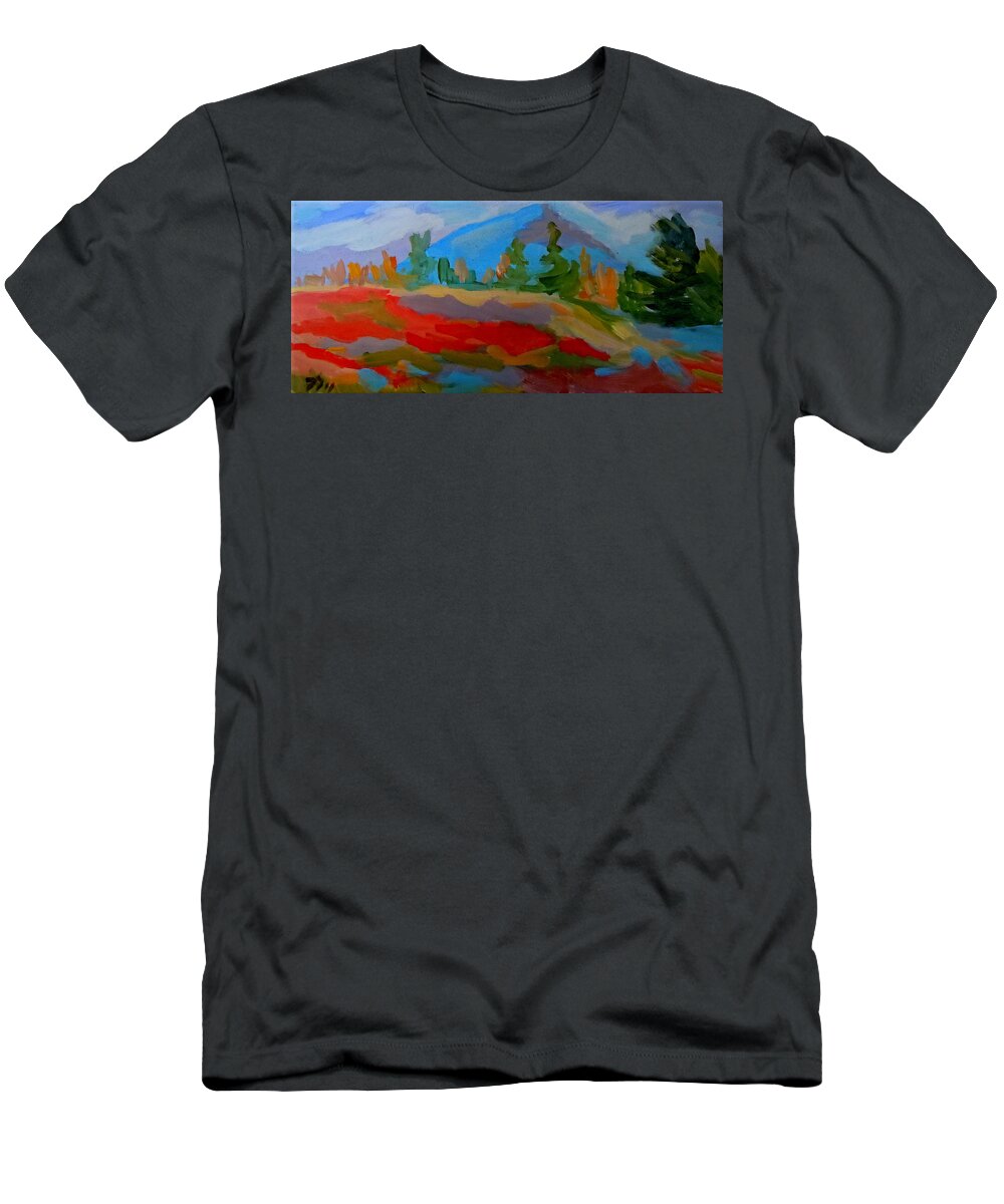 Oil Paintings T-Shirt featuring the painting Blueberry Mountain by Francine Frank